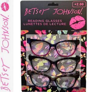 Betsey Johnson 3-PK Round Frame Reading Glasses